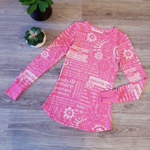 LULULEMON | Hot pink long sleeve manifesto top